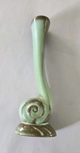Frankoma 31 Vintage Prairie Green/Brown Snail Bud Vase