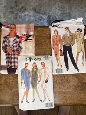 Vogue Pattern Lot Jumper Dress Casual Work Evening Jacket Size 18-20-24 New 1991