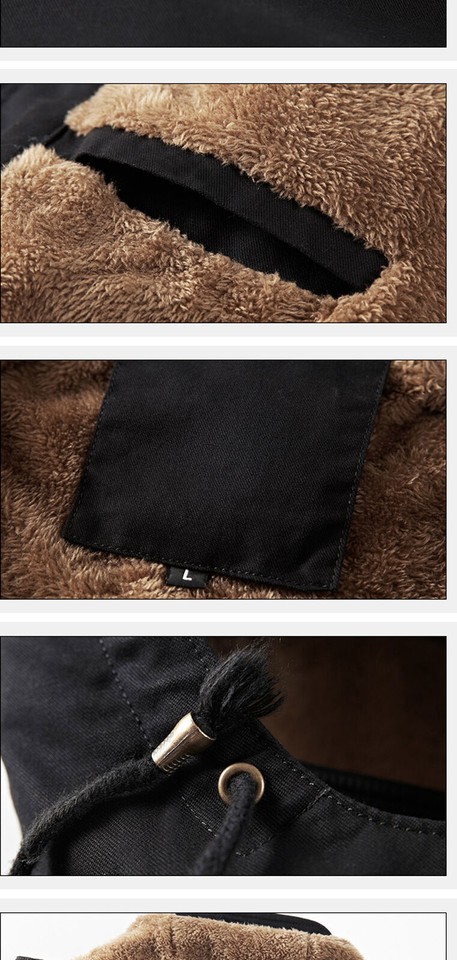 Men's Hooded Plus Velvet Padded Coat Trendy Loose Deerskin Fleece Jacket Winter Jacket