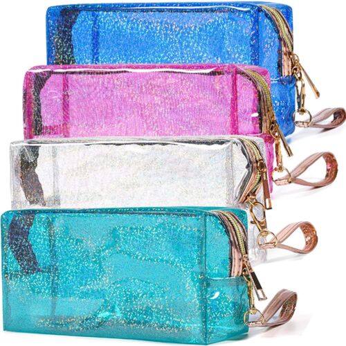 4Pcs Waterproof Cosmetic Bag,Transparent Cosmetic Bags for Women,P