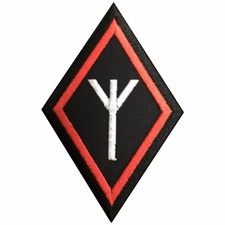 ALGIZ Aufn&auml;her "Rune" gestickt MC Kutte mehrfarbig doppelt eingerahmt KLETT
