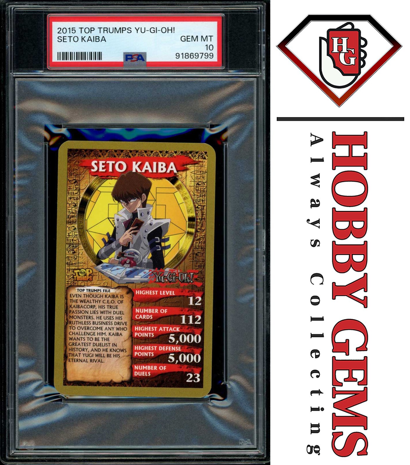 SETO KAIBA PSA 10 2015 Top Trumps YuGiOh Pop 1
