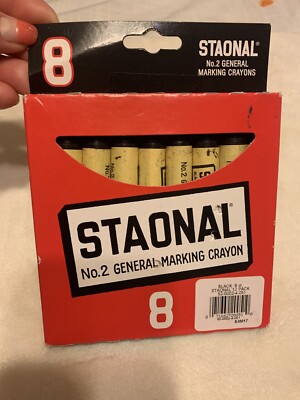 BNP ''Crayola'' Staonal No. 2 Black Marking Wax Crayons 8 Pack / Sealed 