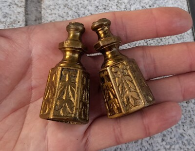 Lot De 3 Embouts/glands Rideaux En Bronze Doré – Style Ancien Pour Cordons