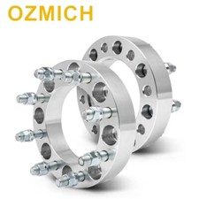 2pcs 1.5" Silver 8x6.5 to 8x180mm Wheel Spacers M14x1.5 Studs 130mm CB For GMC