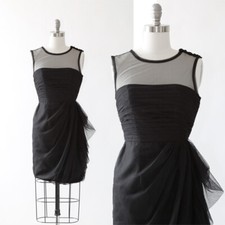 WHITE by Vera Wang black tule high neck mini dress Sz. 2 $199
