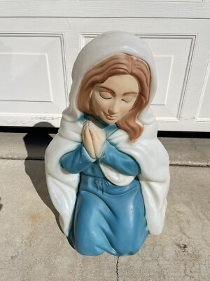 Vintage Mary Blas Mulde Weihnachten Nativity 26 '' Hoch General Foam Plastik