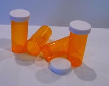 25 Prescription Medicine Plastic Storage Bottles/Non-Child Snap Caps Dram 8 Size