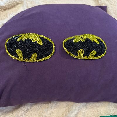 Handmade Custom Batman Logo Burlesque Pasties - See Sizing - EUC