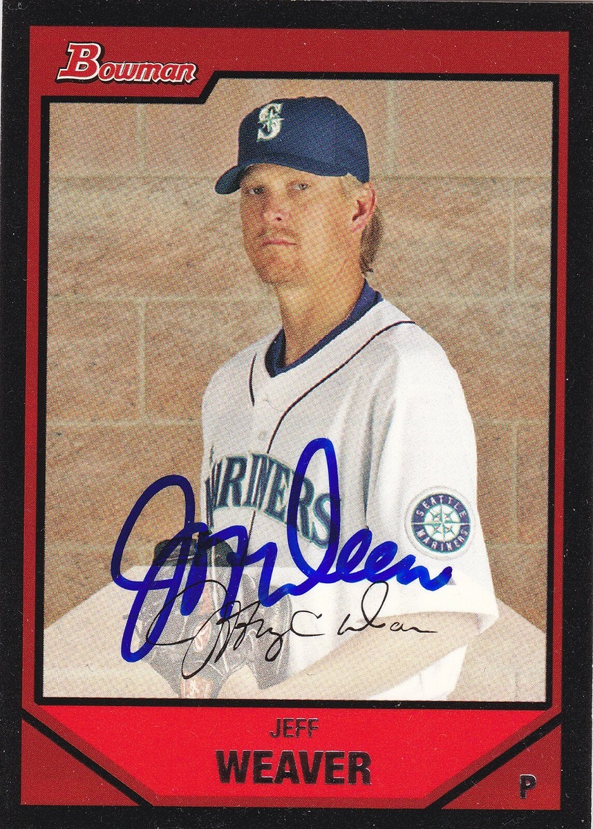 JEFF WEAVER SEATTLE MARINERS SIGNED CARD DODGERS ANGELS TIGERS