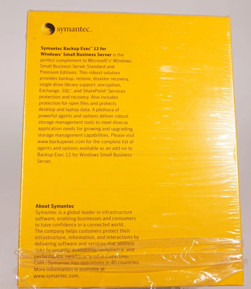Symantec Backup Exec Version 12 für Window Small Business Server sealed OVP - Bild 2 von 4