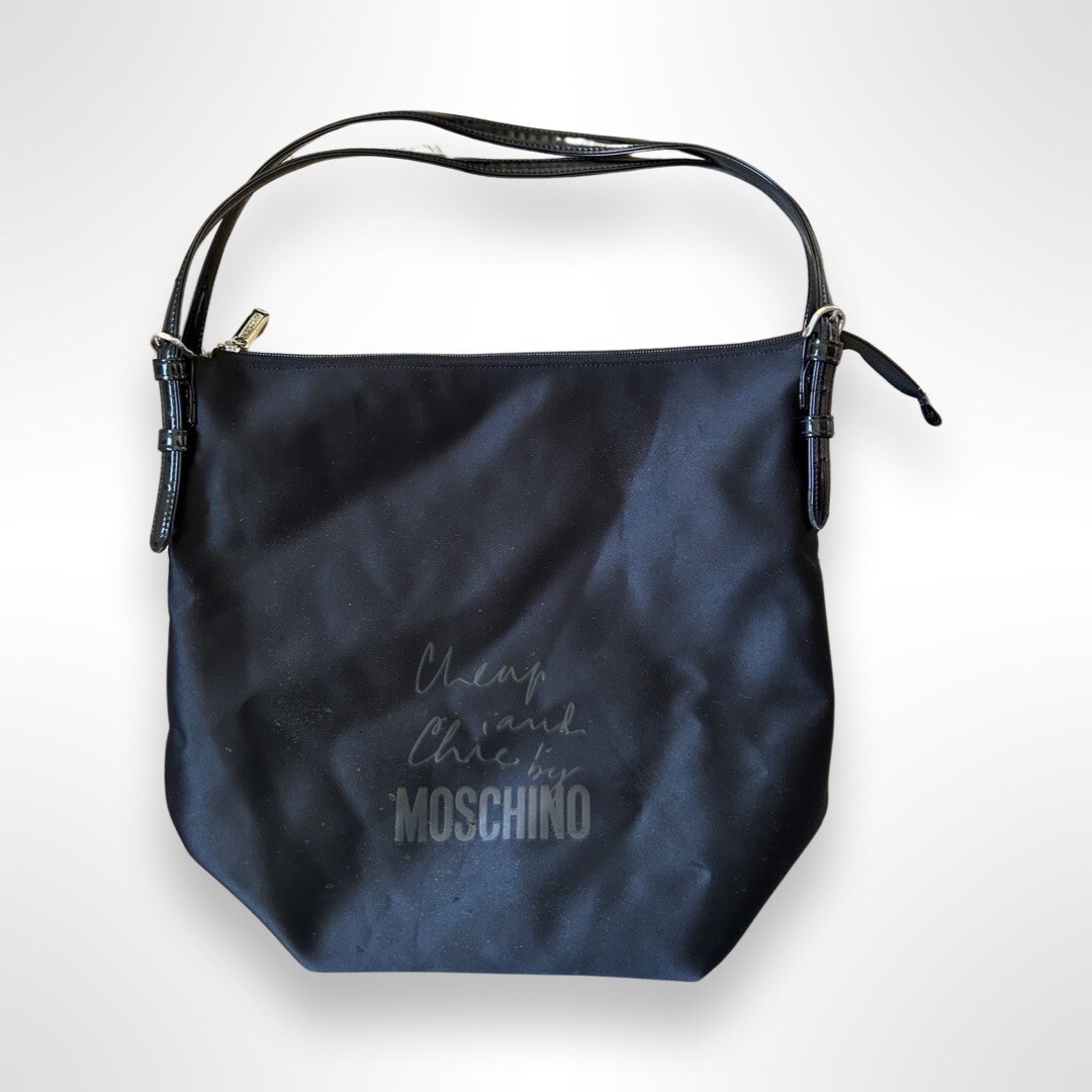 MOSCHINO CHEAP & CHIC VINTAGE 90s MONOCHROME LOGO SHOULDER BAG | eBay