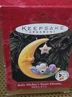 Set Of 2 Vtg Disney Hallmark Ornament 1999 Baby Mickeys Sweet Dreams Moon Star — photo 3