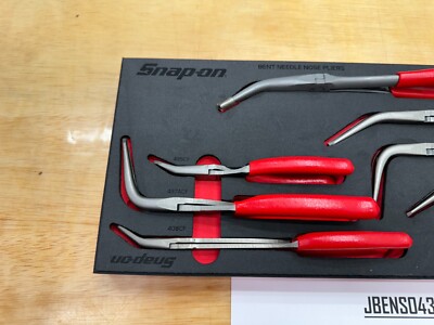 Snap-on Tools USA NEW RED 8pc Master Bent Needle Nose Pliers Foam