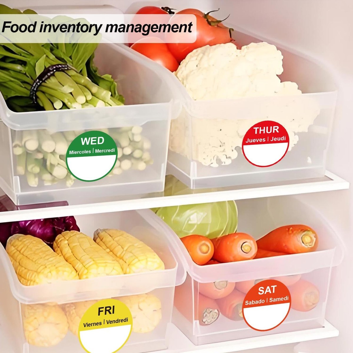 Day Of Week Stickers Color-Coded - 700 Pcs Food Rotation Labels For ...