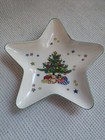 Nikko Japan Christmas Tree Dish Star Shaped Porcelain Trinket Candy Dish Vintage