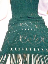 Vintage Green Acrylic Wrap Shawl Scarf, Made in Italy