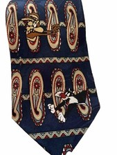 Looney Tunes Mania Bugs Taz Sylvester Daffy Elmer Paisley Striped Novelty Tie