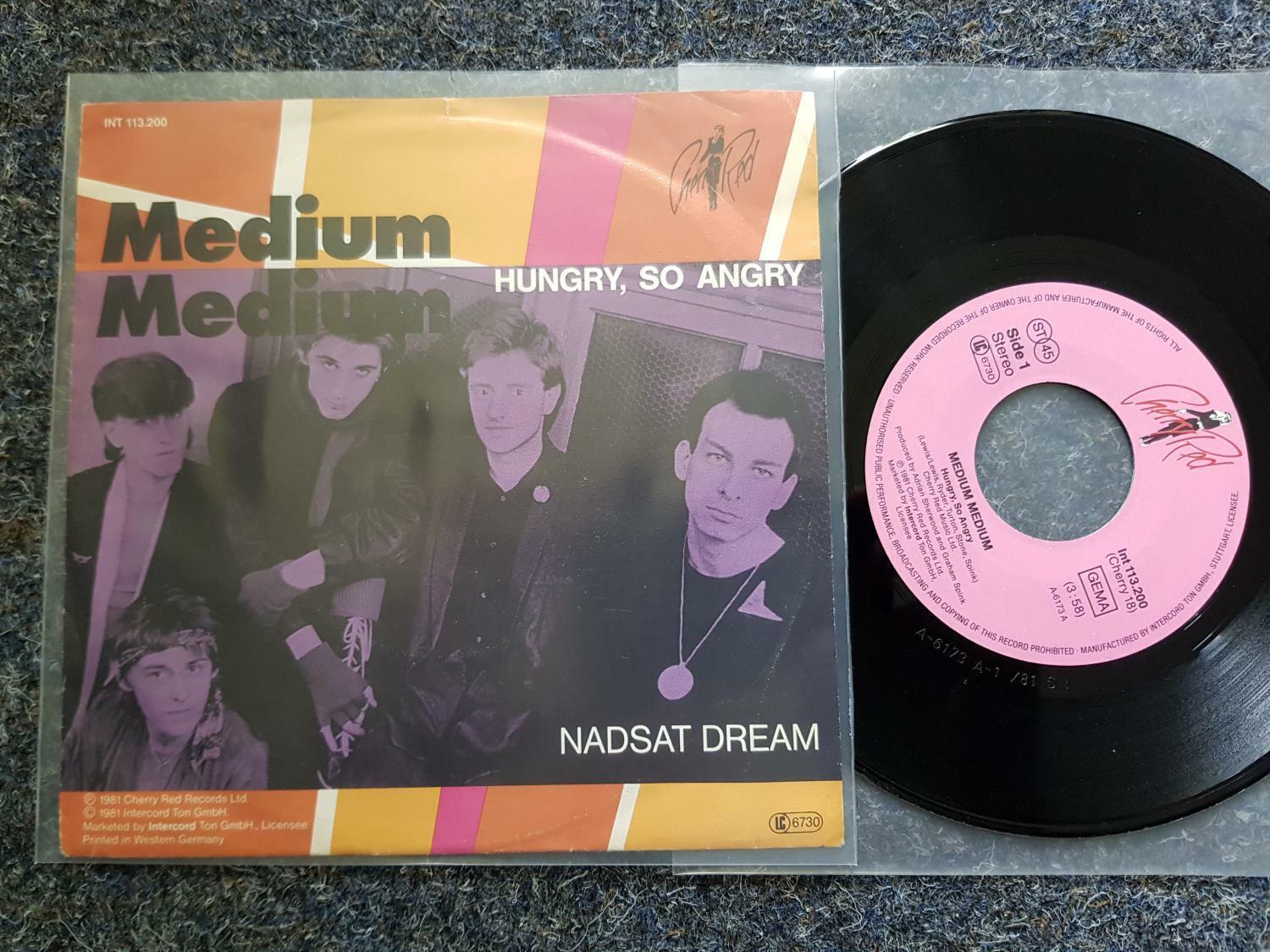 7"" Single Vinyl Medium Medium - Hungry, so angry GERMANY