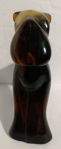 VINTAGE RARITÄT IMPERIAL KARAMELL & SCHOKOLADE GLÄNZENDES SCHLACKE GLAS AIREDALE HUND STATUE 6" - Bild 3 von 11