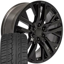 22 Inch Black 5903 Rims 28545r22 Tires Fits Silverado Tahoe Suburban 22 Inch Black 5903 Rims 28545r22 Tires Fits Silverado Tahoe Suburban