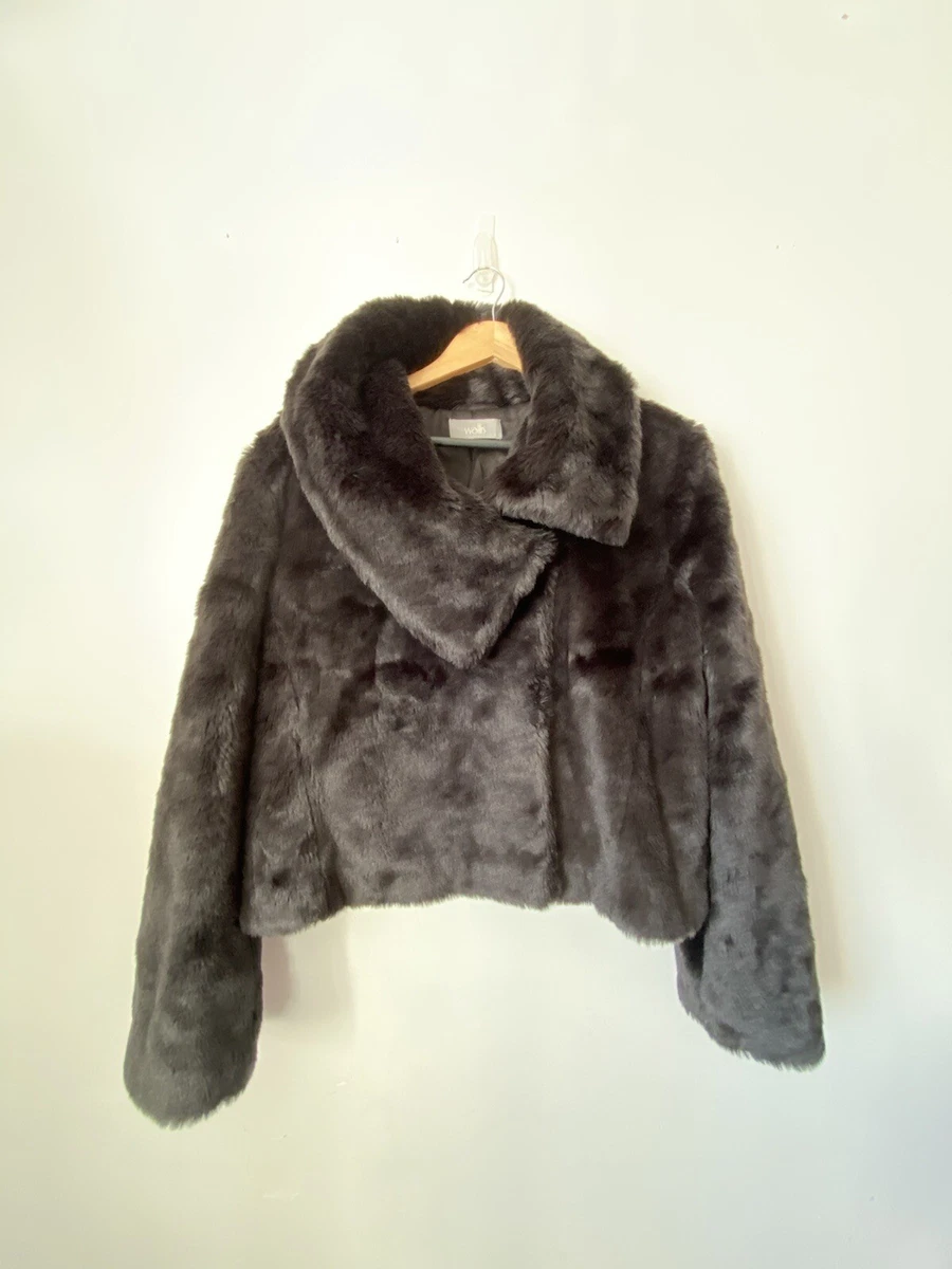Wallis black clearance faux fur coat