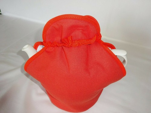 Muff / Open Top Tee Cosy British Made. Einfache Orange/Terrakotta 2 - 3 Tassen. - Bild 1 von 4