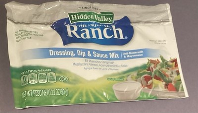 PACK OF 10 HIDDEN VALLEY RANCH 3.2 OZ MAKES 1 GALLON SAUCE MIX - FREE SHIPPING