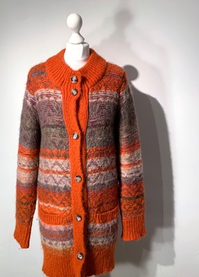 VANESSA BRUNO ATHE MULTI HERBST MOHAIR WOLLE CARDIGAN MANTEL GRÖSSE 2