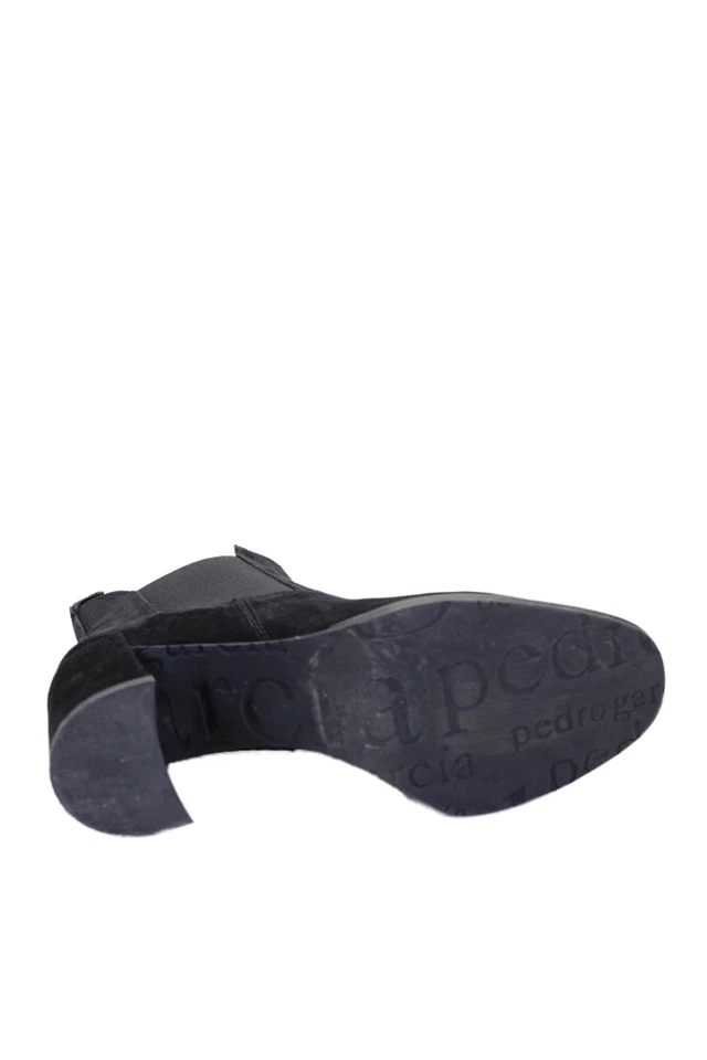 Botines Pullover Pedro Garcia Mujer Gamuza Texturizada Forrados Tacón Bloque Negro Talla Foto 4 de 4