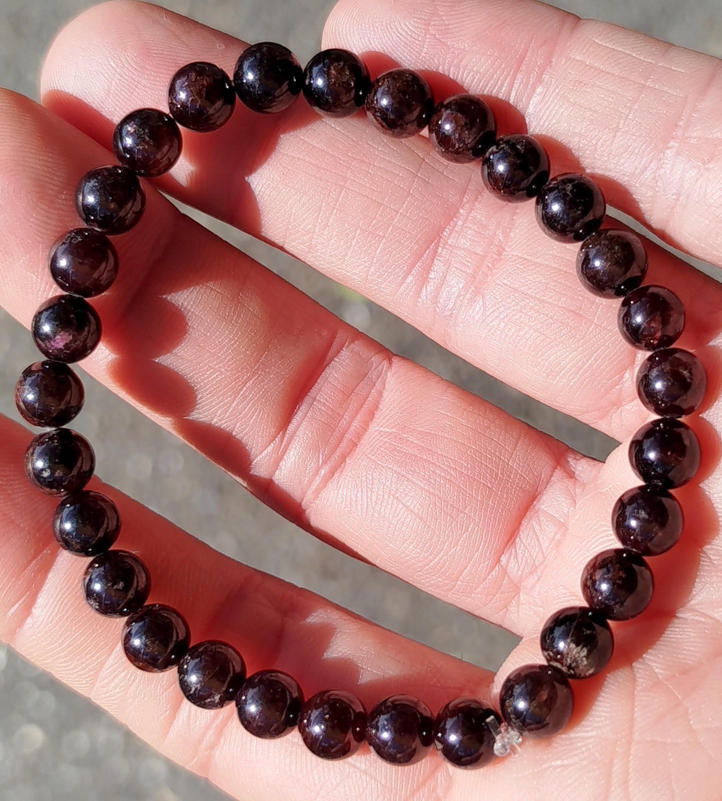 Bracelet grenat grossulaire perles 6mm bijoux pierres naturelles femme et homme