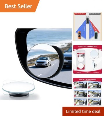 Blind Spot Mirror, 2'' Round HD Glass Frameless Convex Rear View Mirrors Exter...