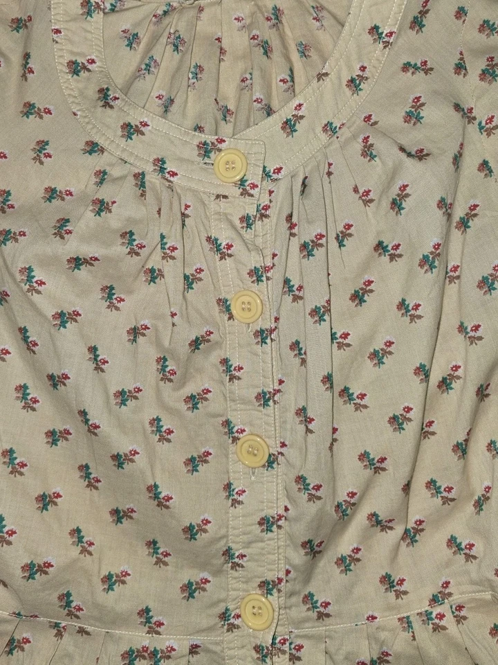 VTG 1950s Day Dress fitted bodice full skirt button front cinch waist Floral  - Image 4 of 4