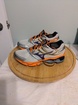 Mizuno Wave Creation 14 Mens Athletic Shoes Size 9.5 Orange White Running