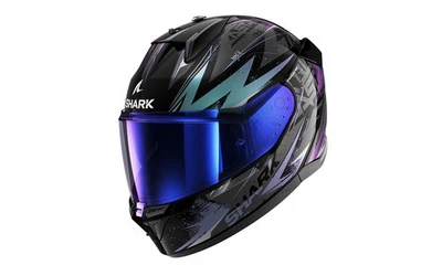 Moto Shark D-Skwal 3 Blast-R Casque Intégral ( Noir/Vert / Violet) Taille:M (57) - Photo 1/3