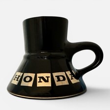HONDA AUTOMOBILE Vintage Retro 1980s BLACK COFFEE MUG CUP Car ADVERTISING Logo