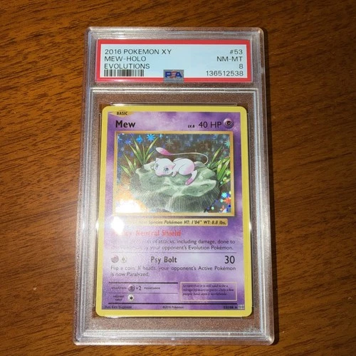 Pokémon Mew TCG Card Holo Rare, 53/108, XY Evolutions PSA 8
