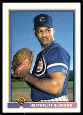 Heathcliff Slocumb 1991 Bowman #421 Cubs MLB READ FREE SHIPPING AutographDen