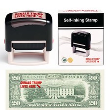 Funny Donald Trump Lives Here Stamp Self Inking Red Ink for Money Marking NEW