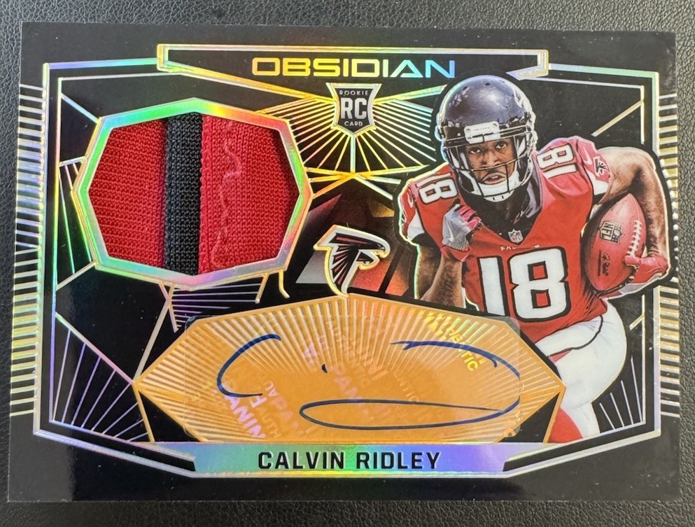 Calvin Ridley Panini Obsidian Rookie Jersey Autographs #CR Base