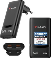 Verbatim Fold 'N' Go Gan Charger 65W, 2 Ports USB-C LadegeräT, Faltbar, PD3.0,