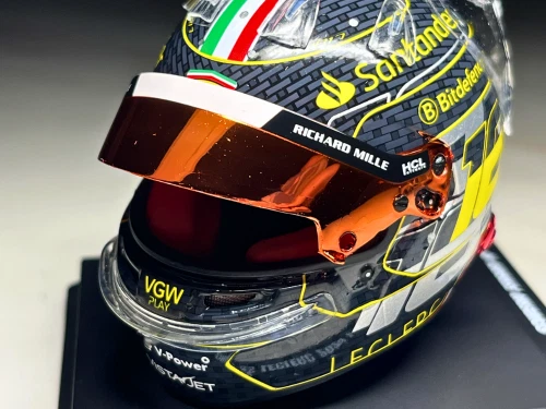 2024 Charles Leclerc Mini Helmet ItalianGP- 1:5 Scale Looksmart F1 Helmet - Image 3 of 4