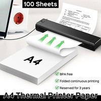 100 Sheets Inkless A4 Thermal Printer Paper Portable Printers for Reports Images