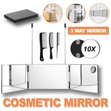 3 Way Trifold Hanging Mirror 360° Self Hair Cut Back View Adjustable +comb UK