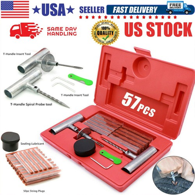 #ad #ad 57pcs Tire Repair Kit DIY Flat Tire Repair Car Truck Motorcycle Home Plug Patch $22.99