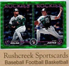 2024 Topps Update #US270 Evan Justice / Anthony Molina RCOM Green Crackle /499