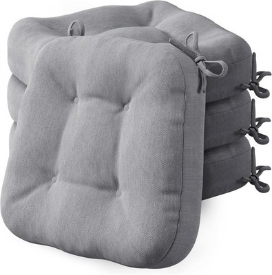 Codi Sitzkissen 40x40×8 cm 4er Set, Extra Dicke, Bequeme Stuhlkissen mit 