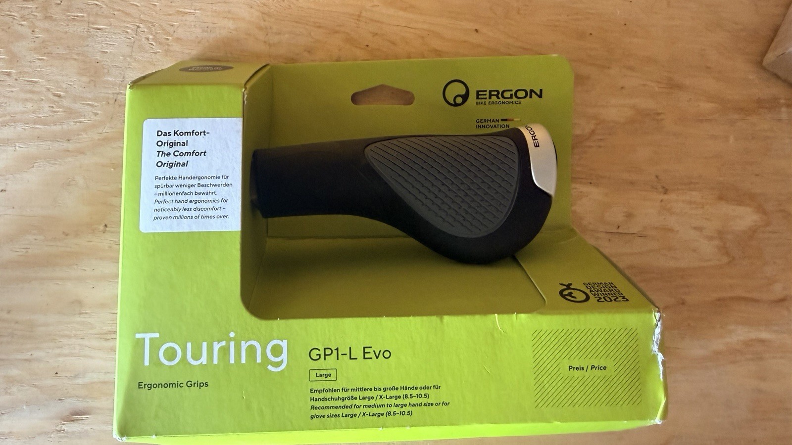 Ergon GP1-L Evo Ergonomic Handlebar Grip Black for Touring B