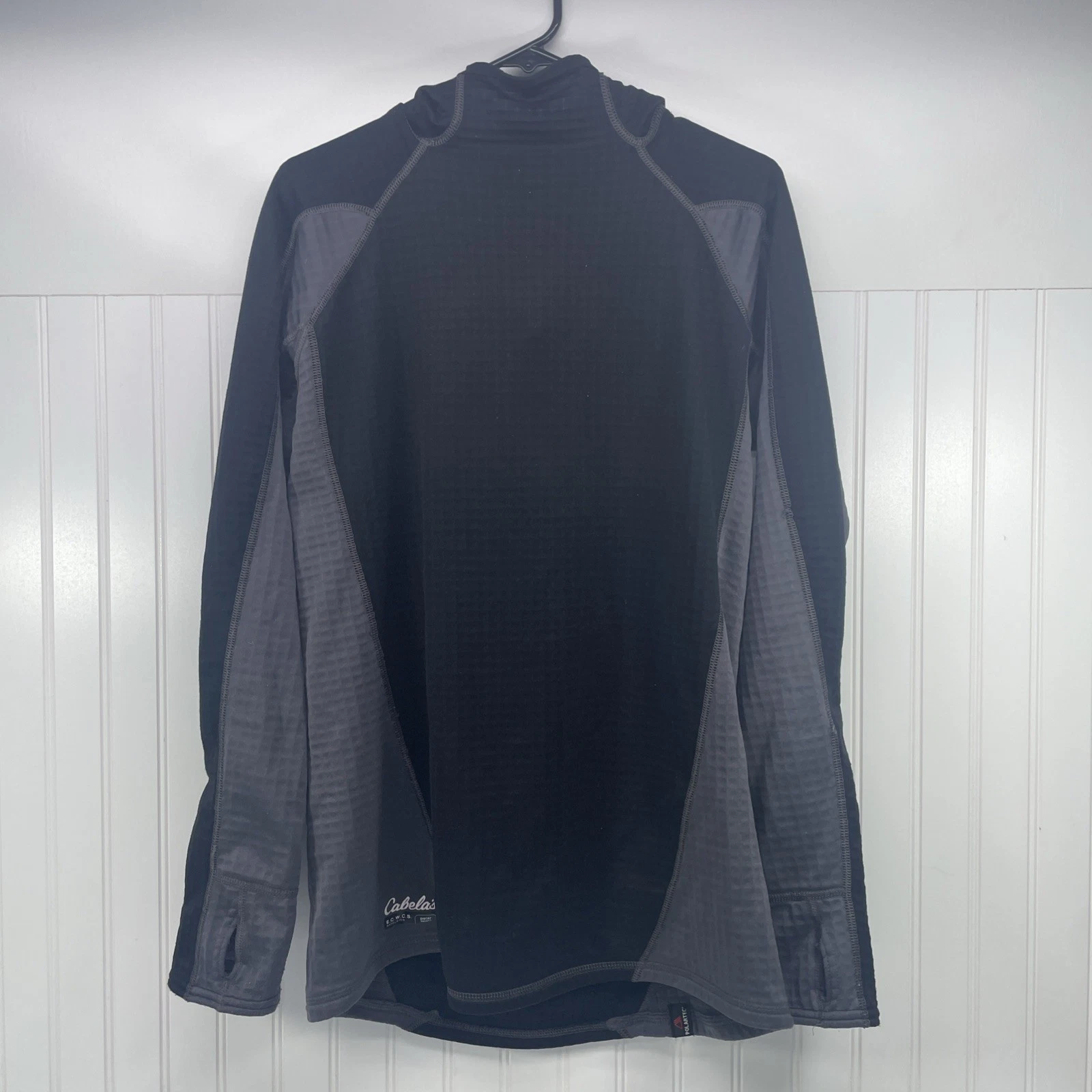 Cabelas Pullover Base Layer Mens Large ECWCS Polar Weight Thermal Waffle Hoodie