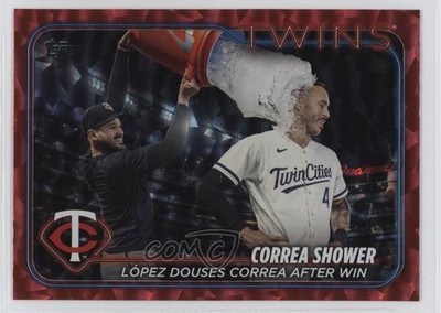 2024 Series 1 Checklist Red Crackle Foil 58/199 Carlos Correa Pablo Lopez 05ti